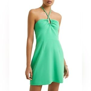 French Connection Ruth Halter‎ Neck Mini Dress Women’s Size 10 Mint Green